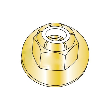 Newport Fasteners Nylon Insert Lock Nut, 1/2"-13, Steel, Grade 8, Yellow Zinc, 100 PK 940519